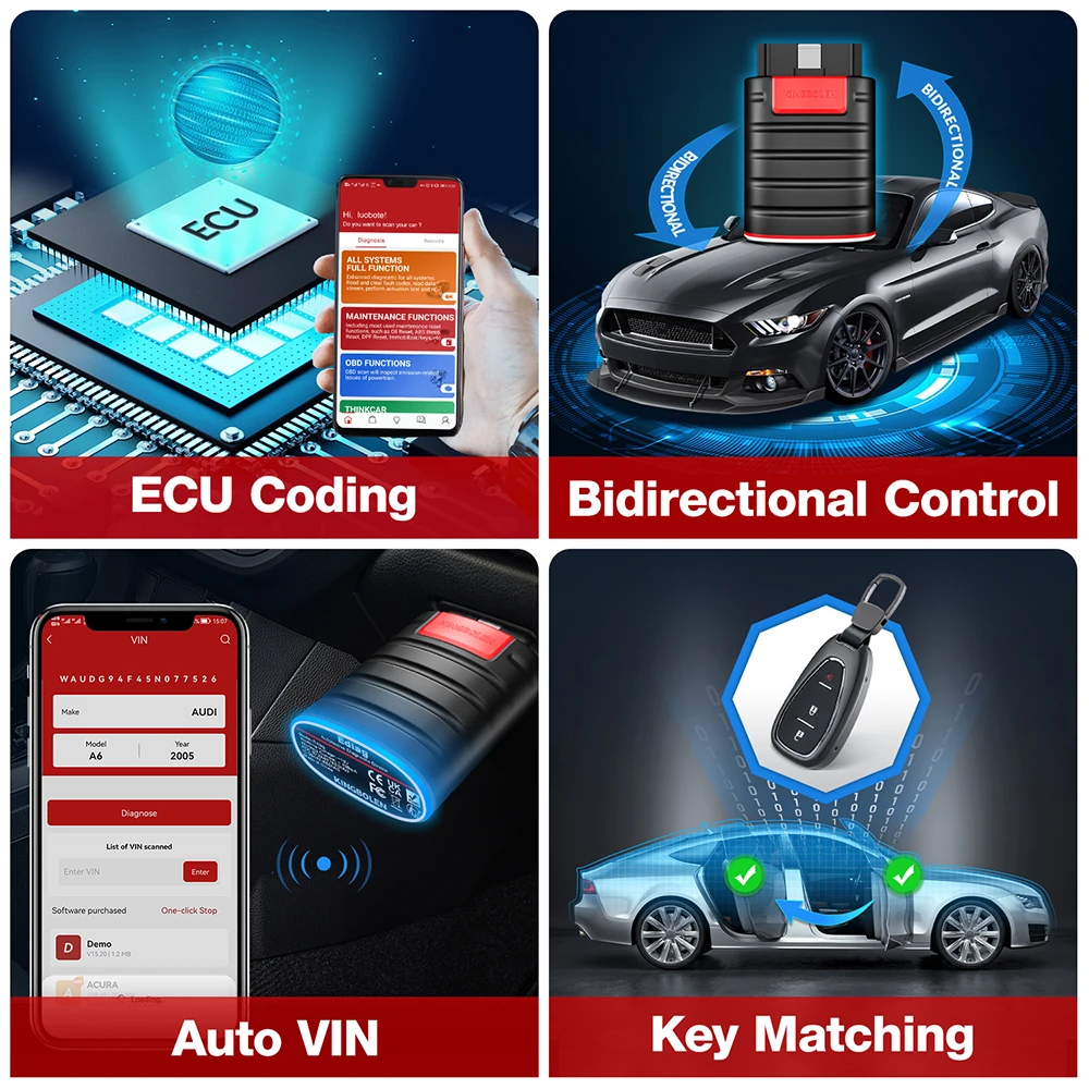 KINGBOLEN Ediag ECU Coding Active Test Auto Car Diagnostic Tools 1 Year Free Car OBD2 Scanner Tools Code Reader With Full Brand