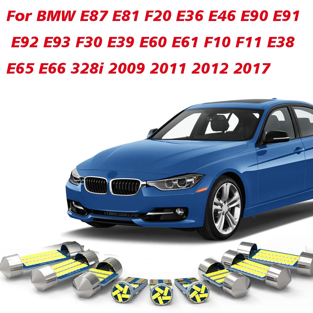 

For BMW E87 E81 F20 E36 E46 E90 E91 E92 E93 F30 E39 E60 E61 F10 F11 E38 E65 E66 328i 2009 2011 2012 2017 Interior Lights