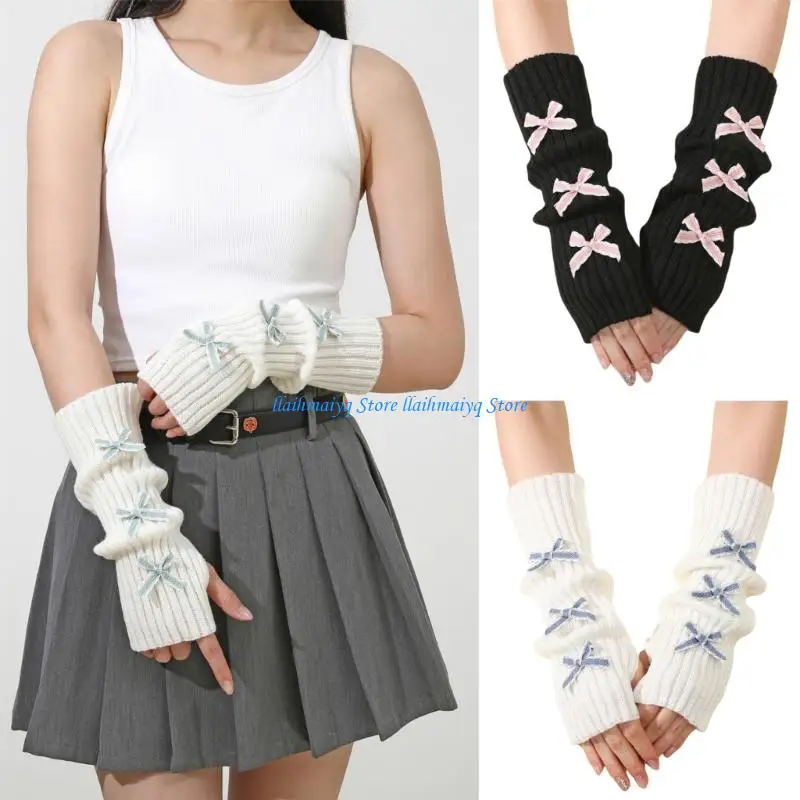 573B All Season Stretchable Arm Sleeves Elegant Embellishment Soft Unisex Hand Protectors