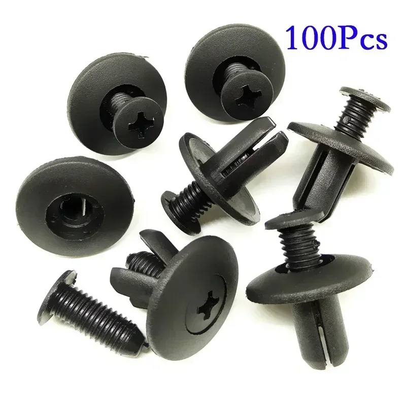 

Carhome 100X Car Fasteners Universal Car Bumper Fender Buckle Fixed Clips 8mm Hole Black Plastic Rivets Fasteners Auto Accesso