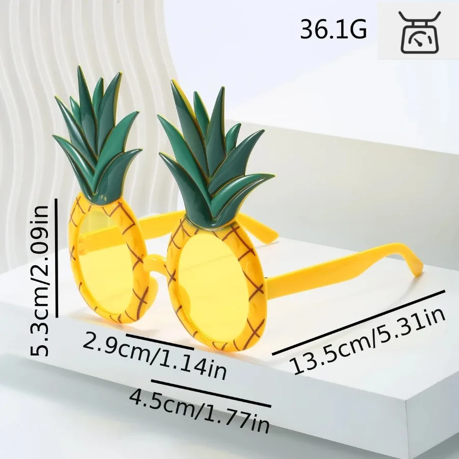 1-24PCS Fruit Eyeglasses Pineapple Sunglasses Luau Party Sunglasses Funny Sunglasses Dress Props for Hawaiian Party Supplies - view 4