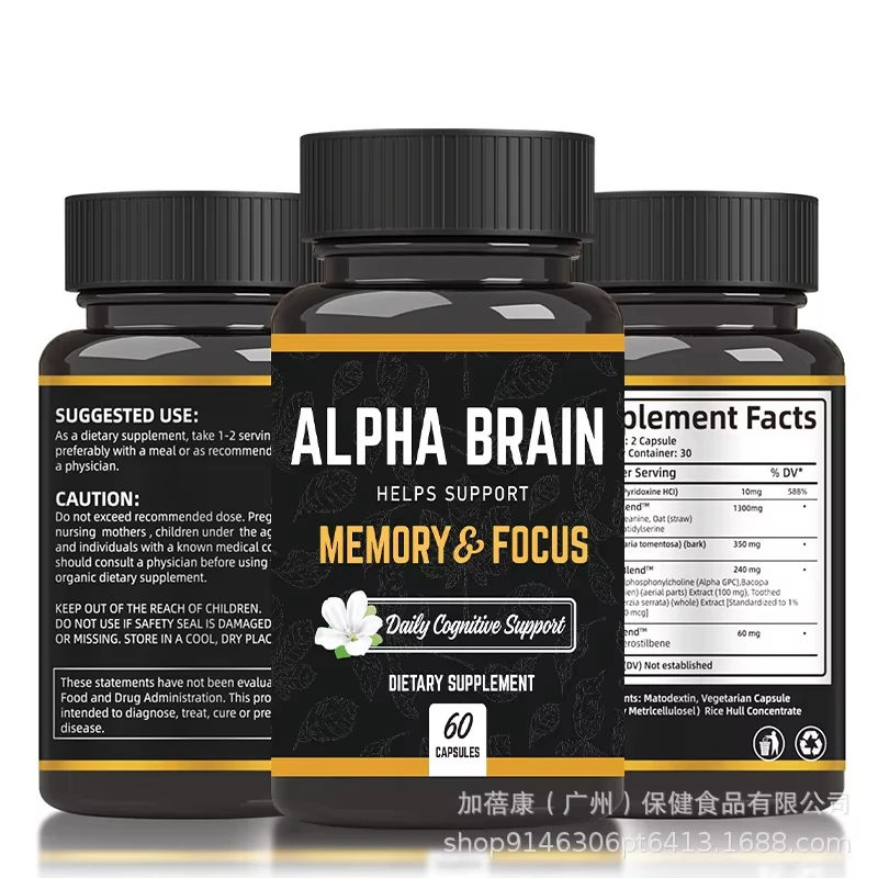 

Alpha Brain Capsules Premium Nootropic Brain Supplement - Focus Capsules for Concentration, Mental Clarity & Memory Support