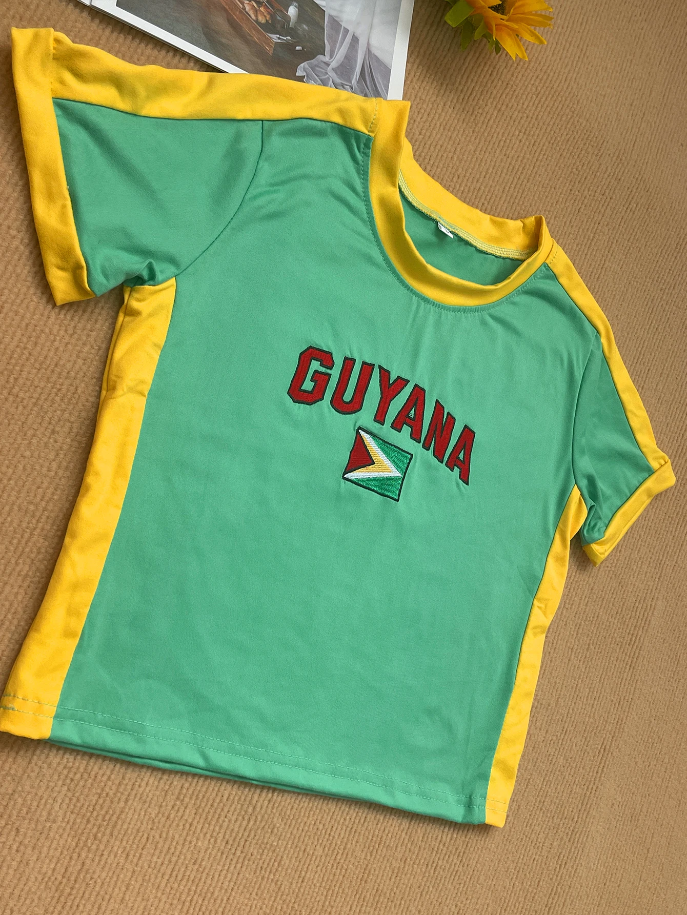 Vintage Letters Borduurwerk T-Shirt Mode Hiphop Korte Mouw Tees Y 2K Straat Katoenen O-hals Crop Tops Patchwork Dames Korset