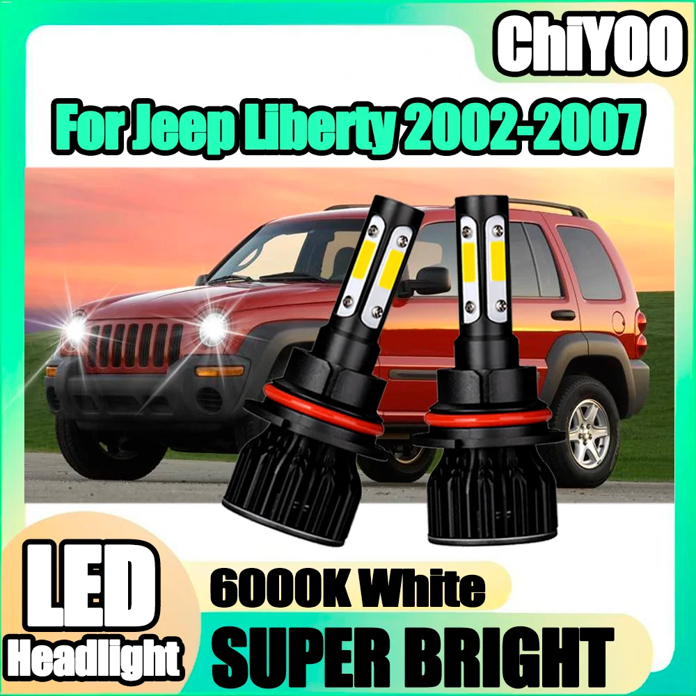 

2 шт. автомобильные фары 6000K Super White LED, 20000LM, высокая мощность, Plug and Play, 12V, для Jeep Liberty 2002-2007