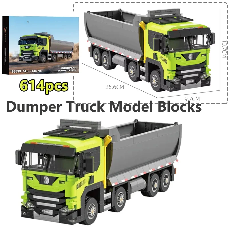 

614PCS Heavy Dump Truck MOC Building Blocks 66039 Engineering Series Transport Vehicle Decoration Toys Model Bricks Kids Gifts