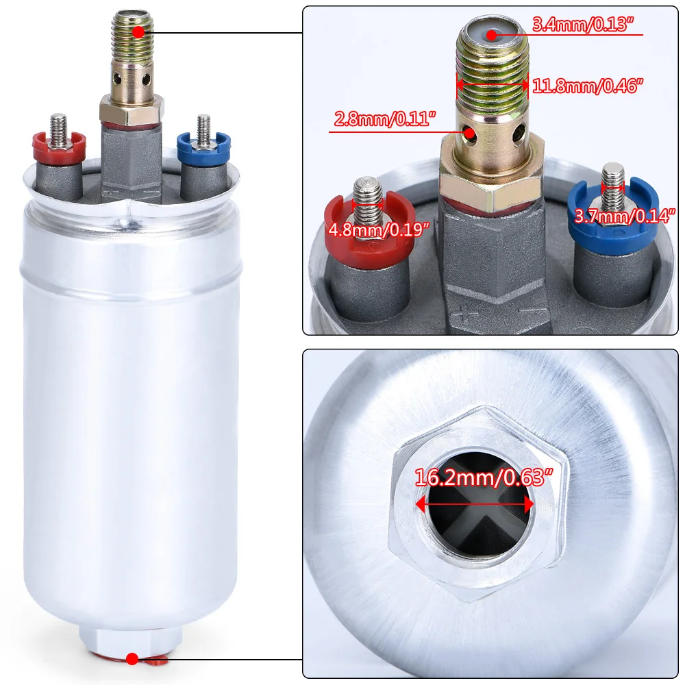 VR - TOP QUALITY External Fuel Pump 044 OEM:0580 254 044 Poulor 300lph come with PQY pack VR-FPB044