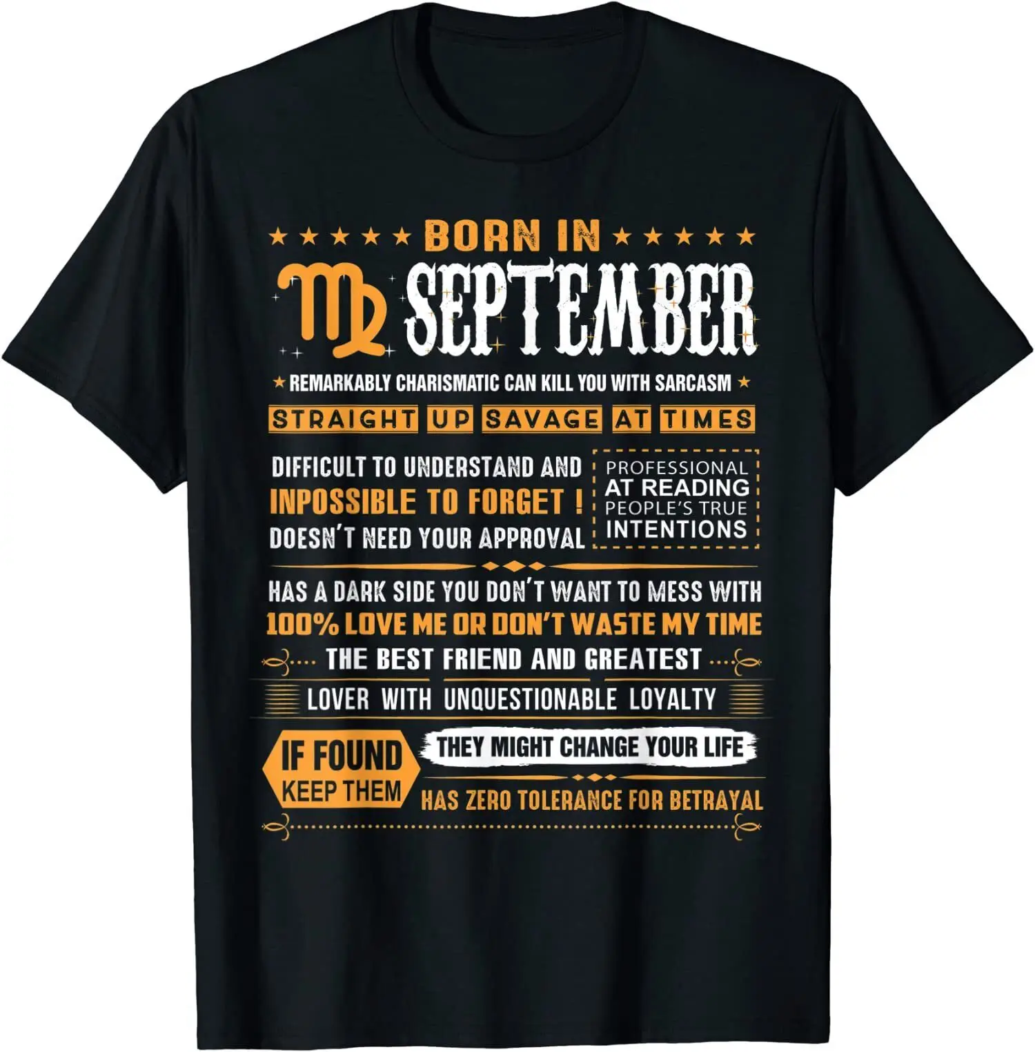 NEW LIMITED September Birthday Gifts - Born In September Great Tee T-Shirt S-3XL