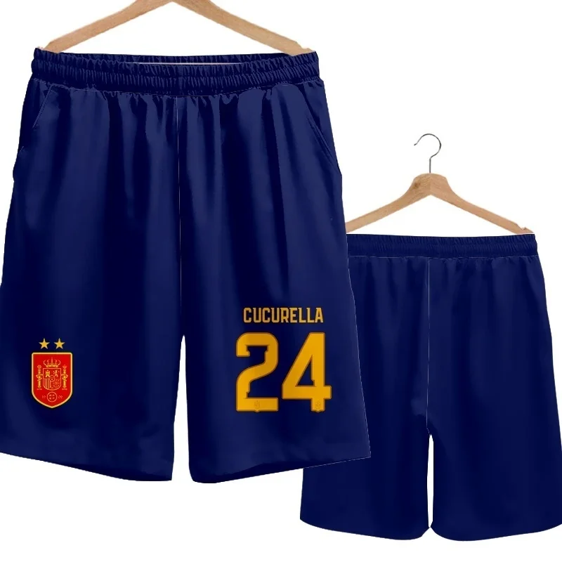 2026 Spanien Team Uniform Yamal Fußball Fan Uniform Schnelltrocknende Kurze Hosen Herren Freizeithosen Sporthosen Familie Kinder T-Shirts 3D – Detail 2