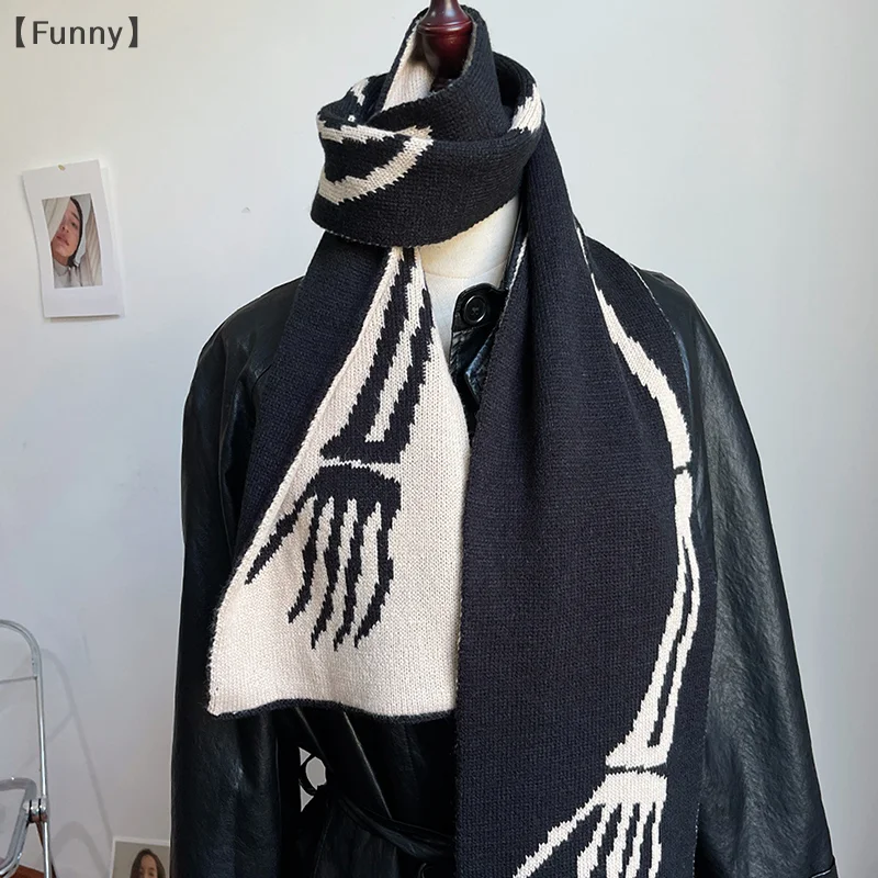 [مضحك] الخريف الشتاء أزياء وشاح الرجال النساء الدافئة سماكة شال منديل الأوشحة