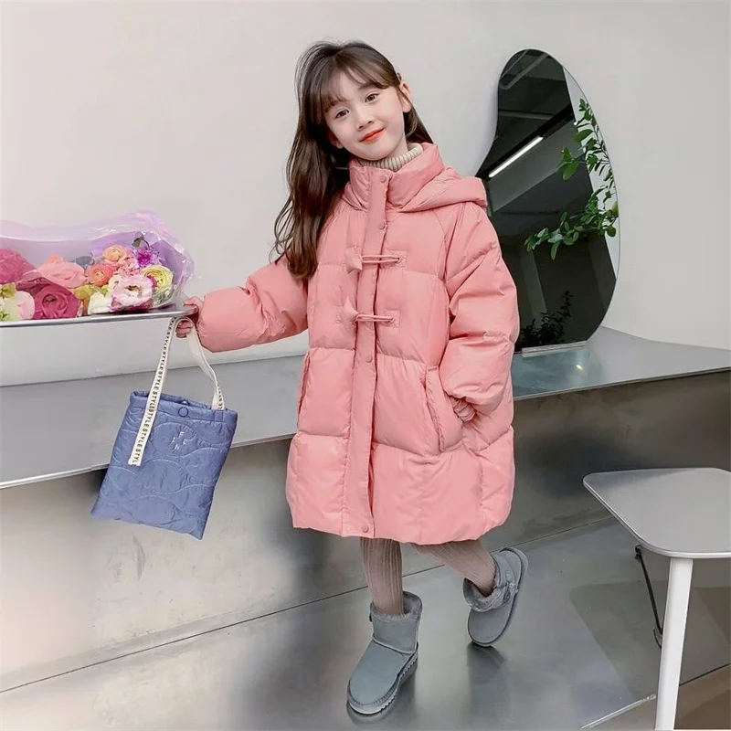 

Girls Down Coat Overcoat Jacket Windbreak Outerwear 2024 Newest Thicken Winter Warm High Quality Christmas Gift Children's Cloth