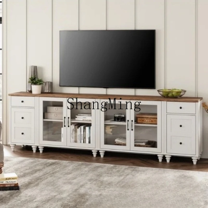 

ZYY solid wood living room small apartment medium and ancient style TV cabinet floor-to-ceiling entrance cabinet multi-function