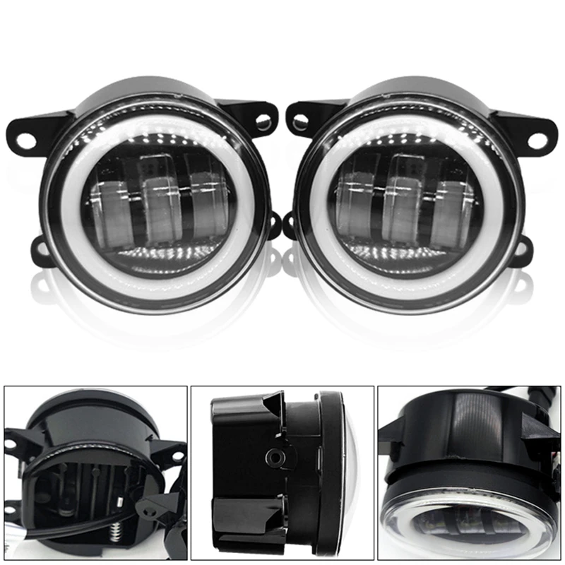 3.5 Inch / 4 Inch Fog Light Fog Lamp DRL Round Angel Eyes Assembly White And Yellow Light for Jeep Wrangler JK TJ Dodge Journey