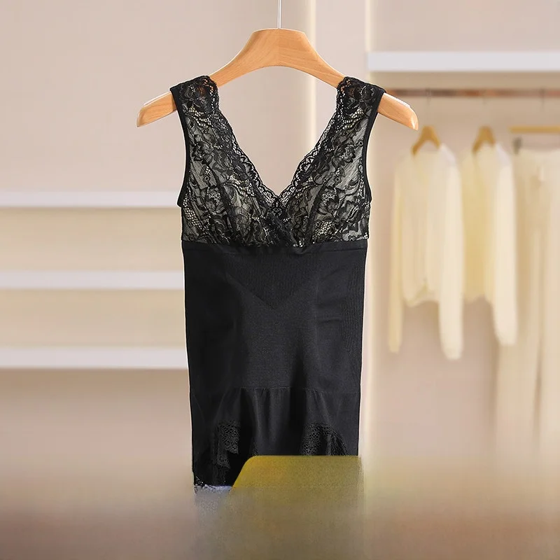 

Утягивающее цельное кружевное боди с V-образным вырезом, регулируемым открытием, модная зимняя женская одежда из нейлона и спандекса, без рукавов