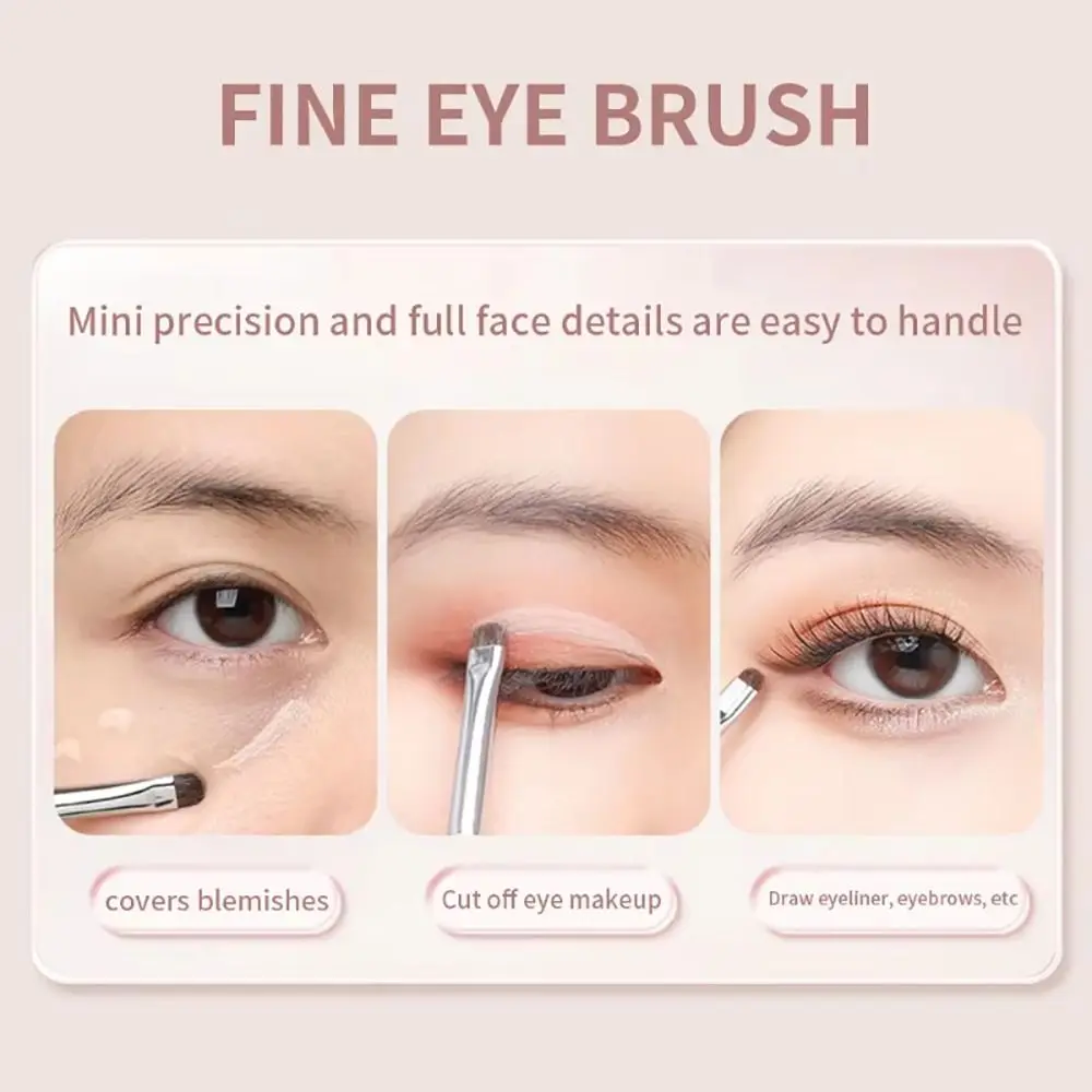 4 Teile/satz Kleine Winkel Lidschatten Pinsel Augenlid Highlighter Weiches Haar Make-Up Pinsel Präzise Detail Liegen Seidenraupe