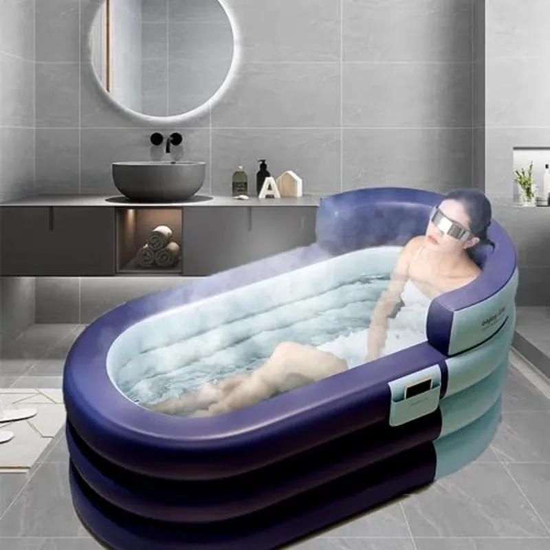 

Adult Inflatable Soaking Tub Portable Foldable Bath Spa Large Deep Immersion Bathtub for Full Body Home Relaxation