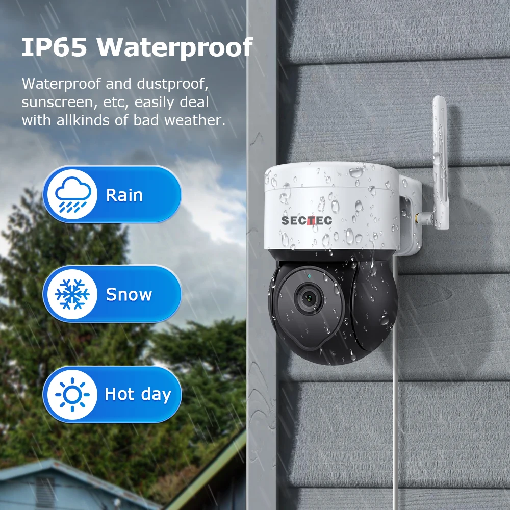 SECTEC 3MP Tuya كاميرا متحركة  - مراجعة Home Yard Security Cameras وسعره