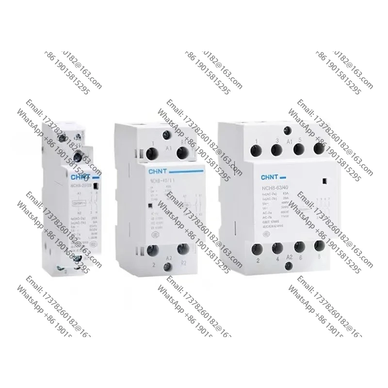 CHINT NCH8 20A 25A 40A 63A Din السكك الحديدية المنزلية التيار المتناوب قواطع 220 فولت 230 فولت 380 فولت 400 فولت 1NO1NC 2NO 2NC 4NO 1 واحدة 3 ثلاث مراحل