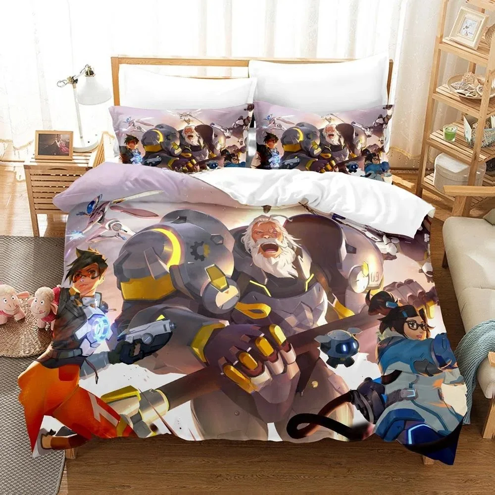 

Game Overwatch 2 Invasion Bedding Set Single Twin Full Queen King Size Bed Set Adult Kid Bedroom Duvet cover Sets New Anime