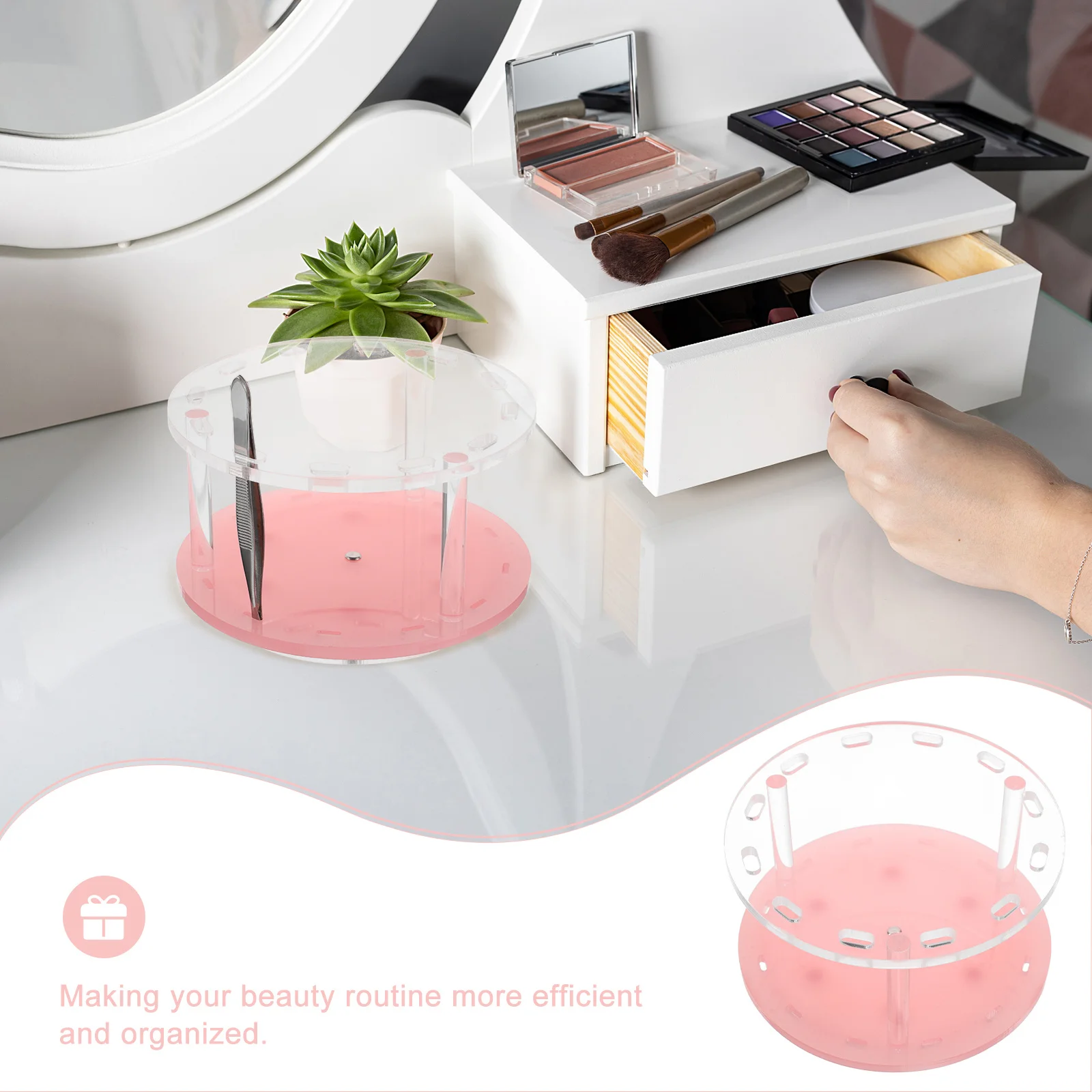 ที่วางแหนบต่อขนตาแบบหมุนได้ 12 ช่อง ทำจากอะคริลิกแข็งแรง ใช้สำหรับจัดเก็บอุปกรณ์ต่อขนตา โชว์สินค้า และฝึกฝน