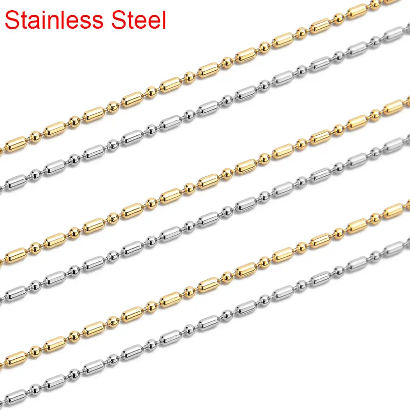 

2meters Diameter 1.5mm Stainless Steel Link Chains Bulk Gold Color Necklace Chains Lot for Diy Bracelet Jewelry Making Findings