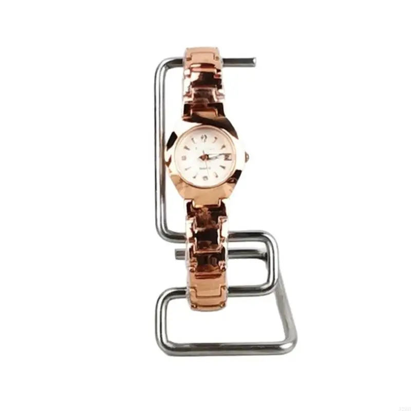 Tabletop Watch Display Rack in Metal for Single Watch Storage, Clean Holder for Dresser Shelf or Store Counter A2BB
