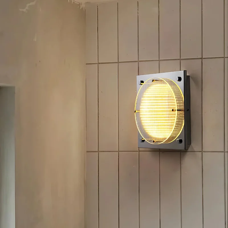 

Brushed nickel wall lights Square mid century wall sconce Versatile Atmosphere Prism Shield Lamp Staircase modern porch light