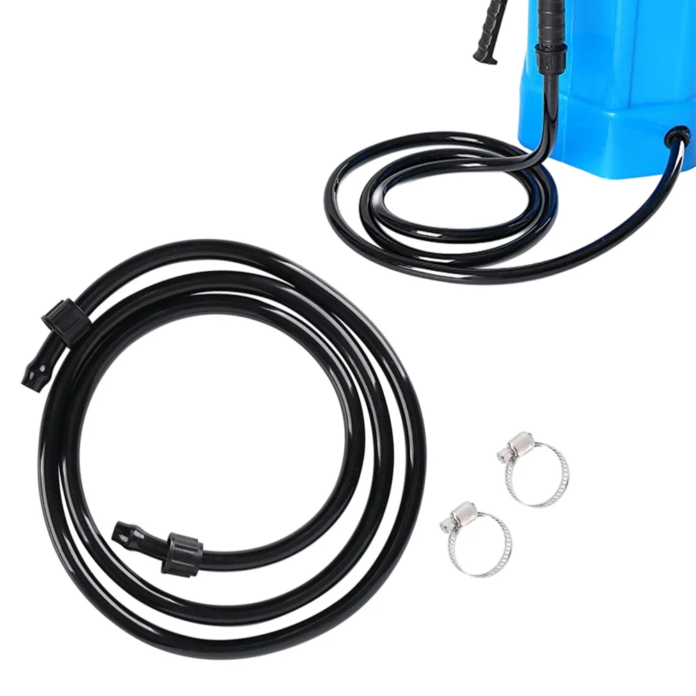 Mangueira de substituição PVCreplacement de 1,2 metros com grampos de fixação para pulverizadores de jardim, pulverizadores elétricos de mochila, conexões roscadas de 18x1,5mm