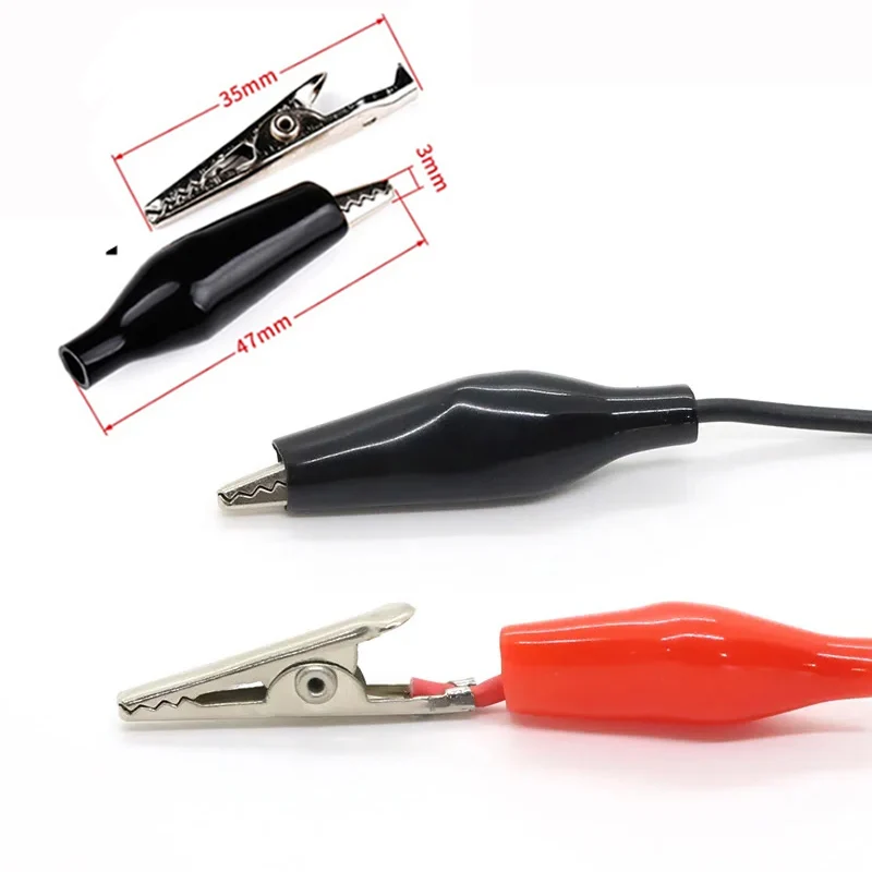 DIY Clip de cocodrilo número abrazadera de prueba de doble punta Cable pinzas de cocodrilo Cable de prueba Clip línea longitud 50cm