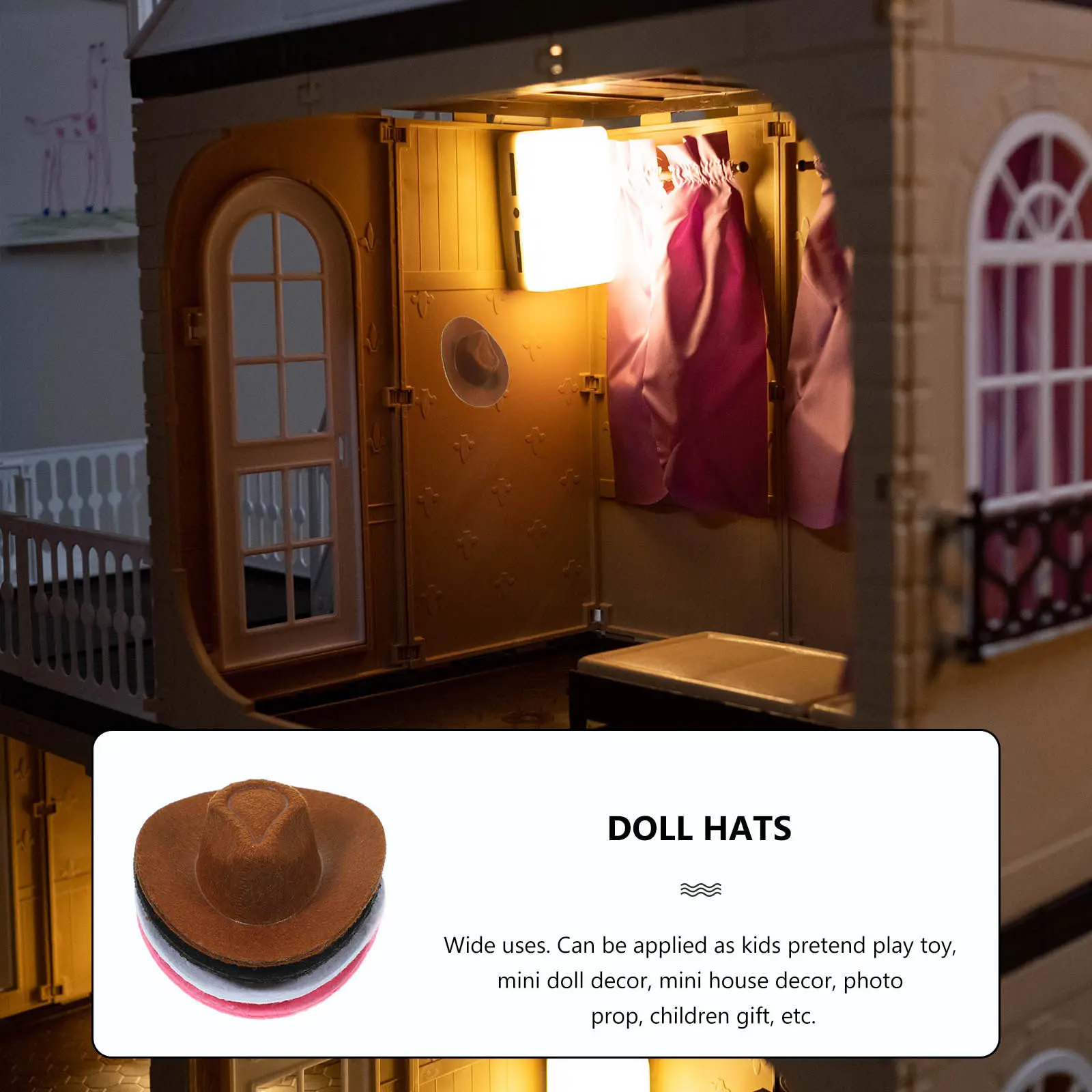 4 Peças de Mini Chapéus de Cowgirl em Não Tecido para Fotografia, Estilização, Acessórios de Cosplay e Projetos de Artesanato