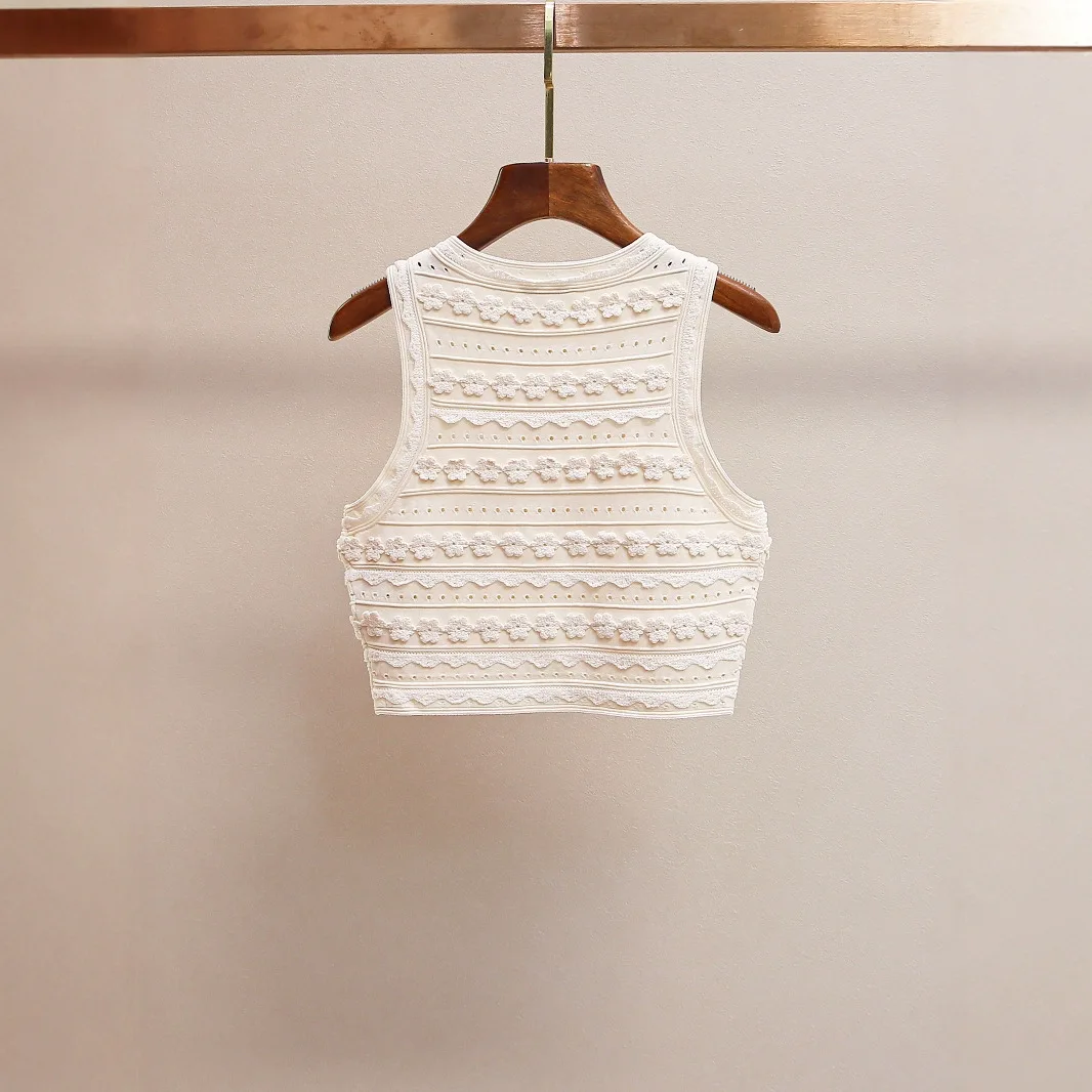 Baga Spring 2025 Chaleco de punto y falda dividida de cintura alta Conjunto Agel Sle Quali Faion para mujer Conjunto Small Fraanc...