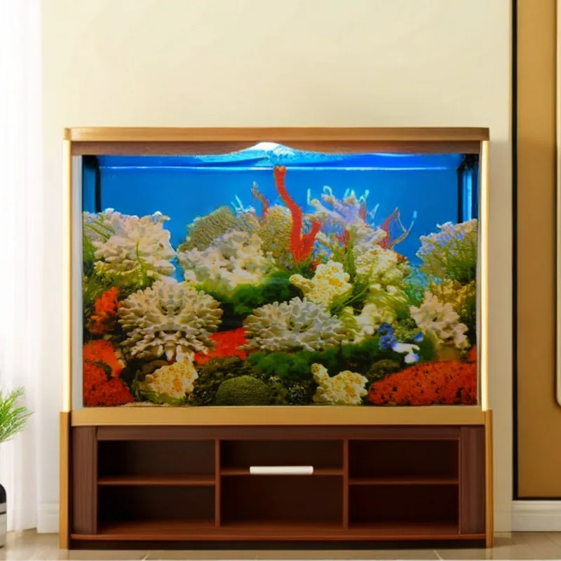 Papel de fondo de pecera 3D de alta definición, Mural decorativo para acuario, alto 50cm