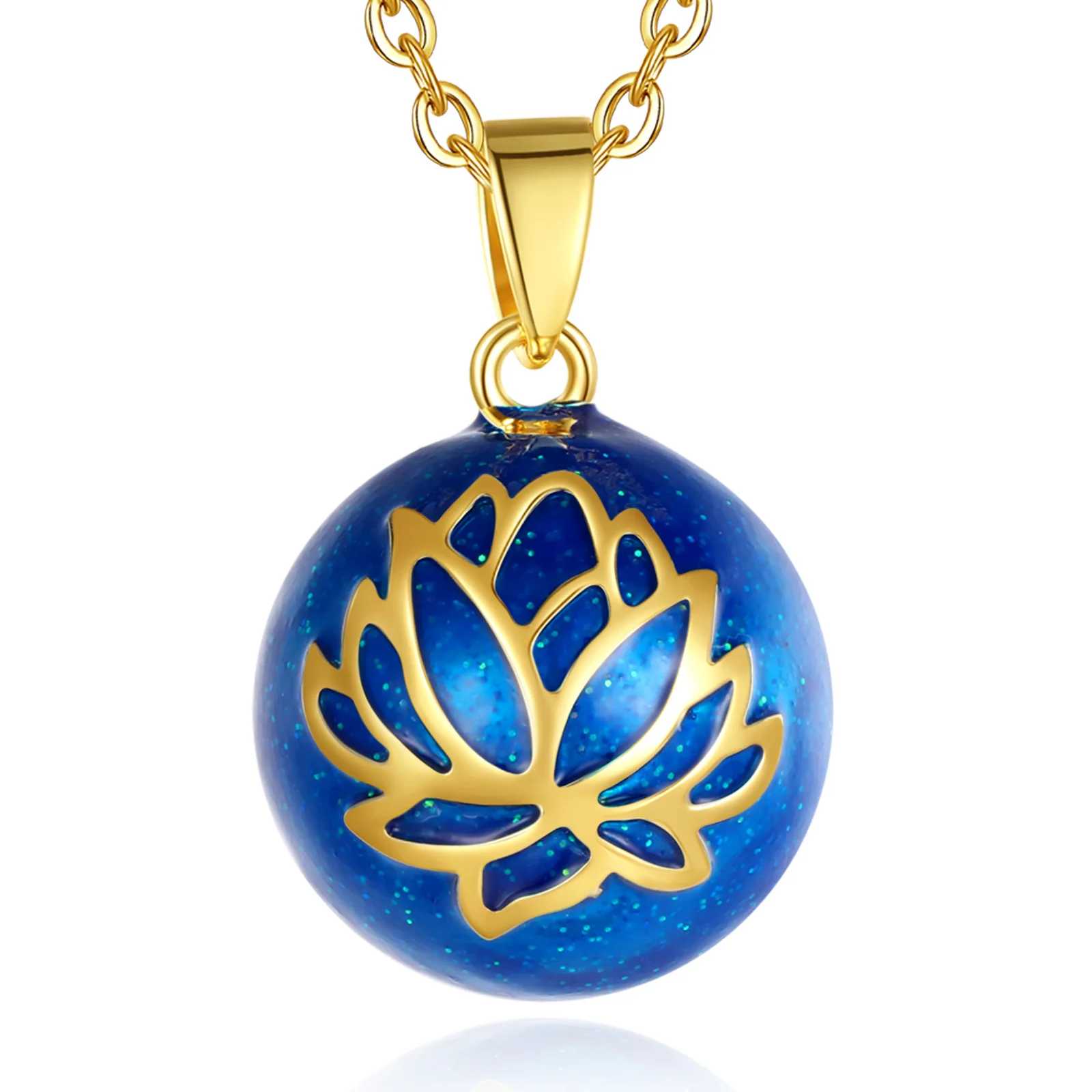 Eudora 20mm Harmonie Ball Lotus Anhänger Schwangerschaft Bola Engel Anrufer Baby Wunschglockenspiel Kugel Halskette Edlen Schmuck für Frauen Geschenk