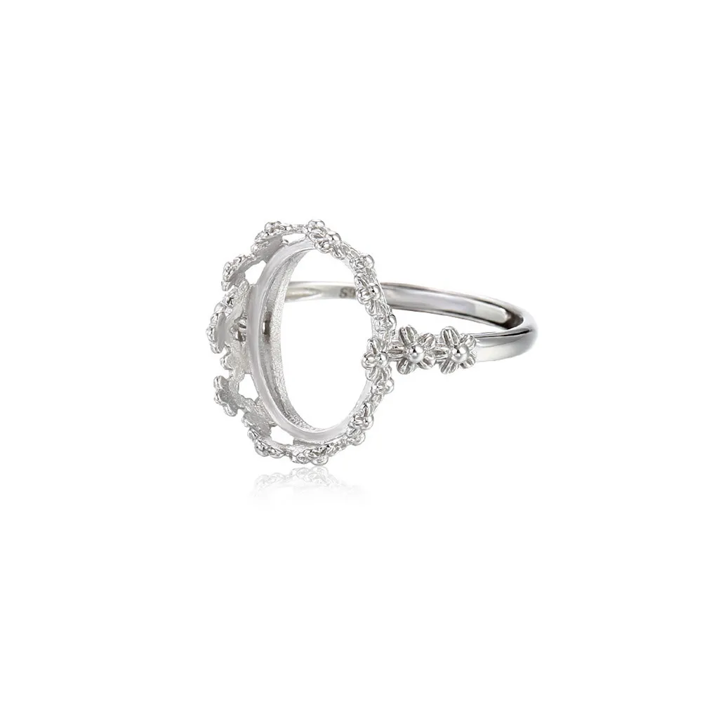 

Ring Blank for 10X14mm Oval Cabochons Ring Base 925 Sterling Silver Adjustable Ring Setting