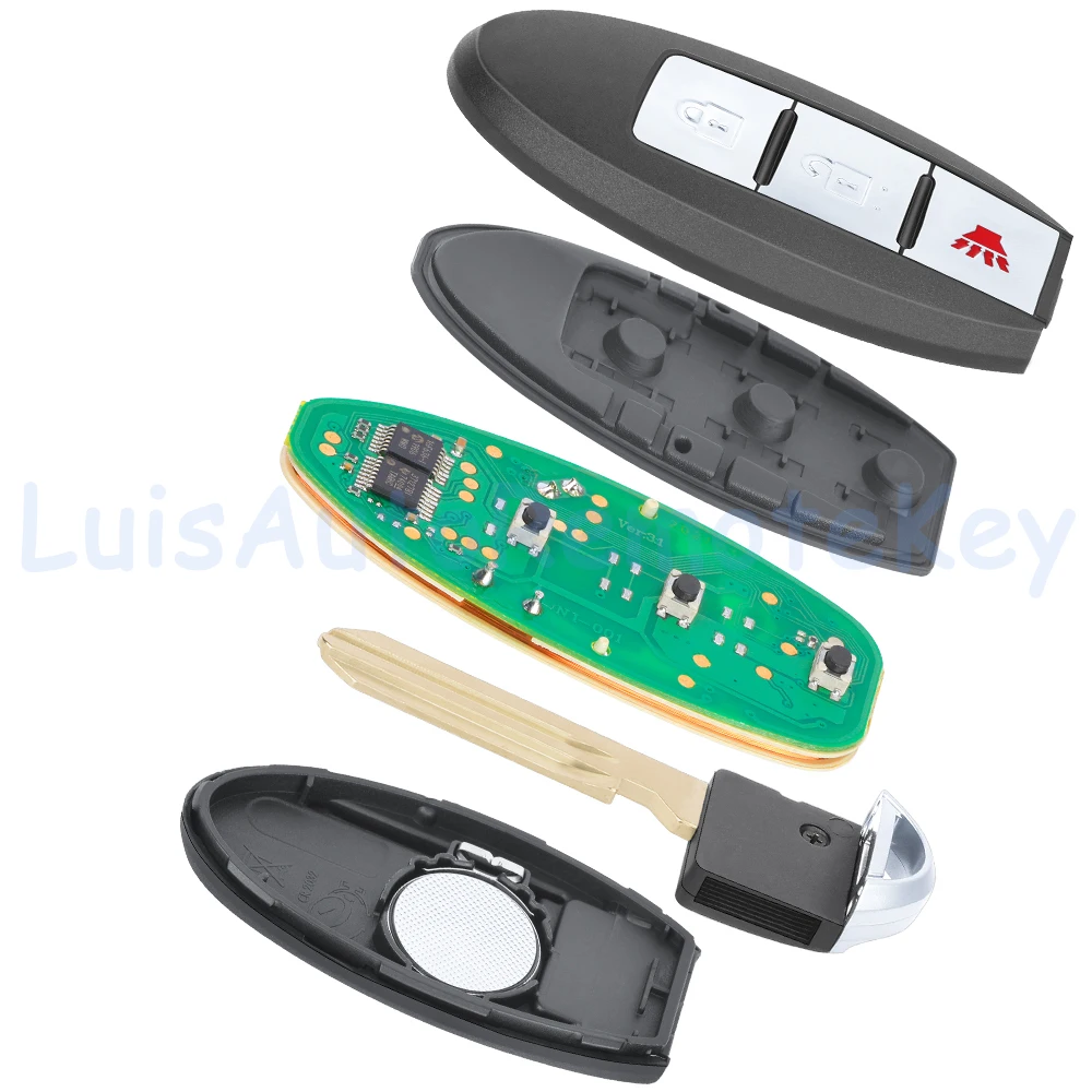 Portachiavi per auto con telecomando intelligente a 3 pulsanti 315 MHz per Nissan Murano 2005 2006 2007 FCC ID: KBRTN001 P/N: 285E3-CB80D