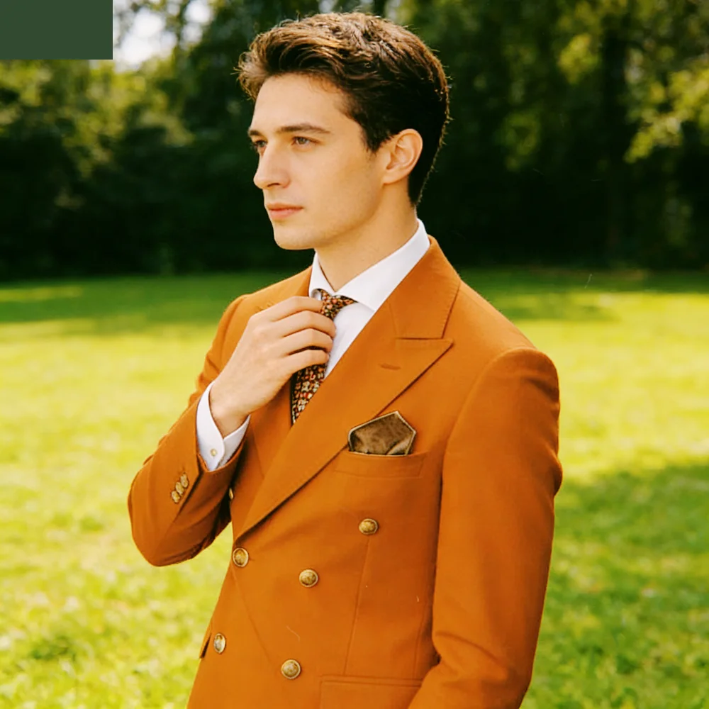 

Мужской костюм-двойка Slim Fit с пик-лапелью: модный пиджак и брюки для свадьбы, деловых встреч, вечеринок, торжественных мероприятий, смокинг, костюм для жениха