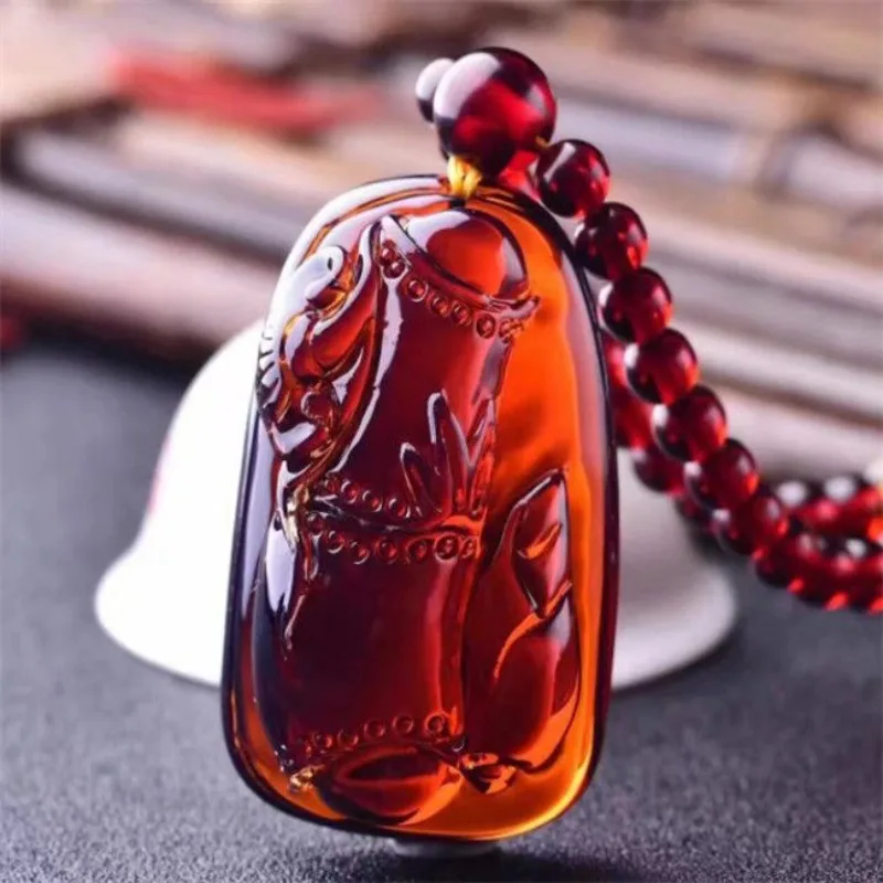 Baltic Sea Blood Pearl Bamboo Joint Pendant Amber Honey Wax Bamboo News Safe Step By Step Upward Pendant