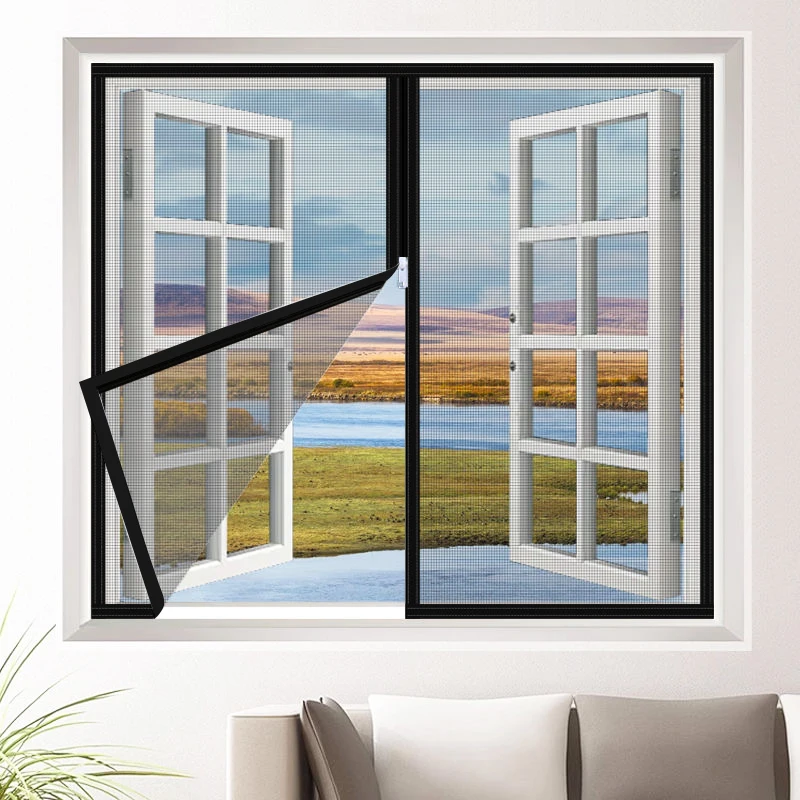 200x200cm Giant Self-adhesive Window&Door Screen. Zipper, Mosquito-Insect Proof, Dustproof, Breathable. Easy Remove&Clean