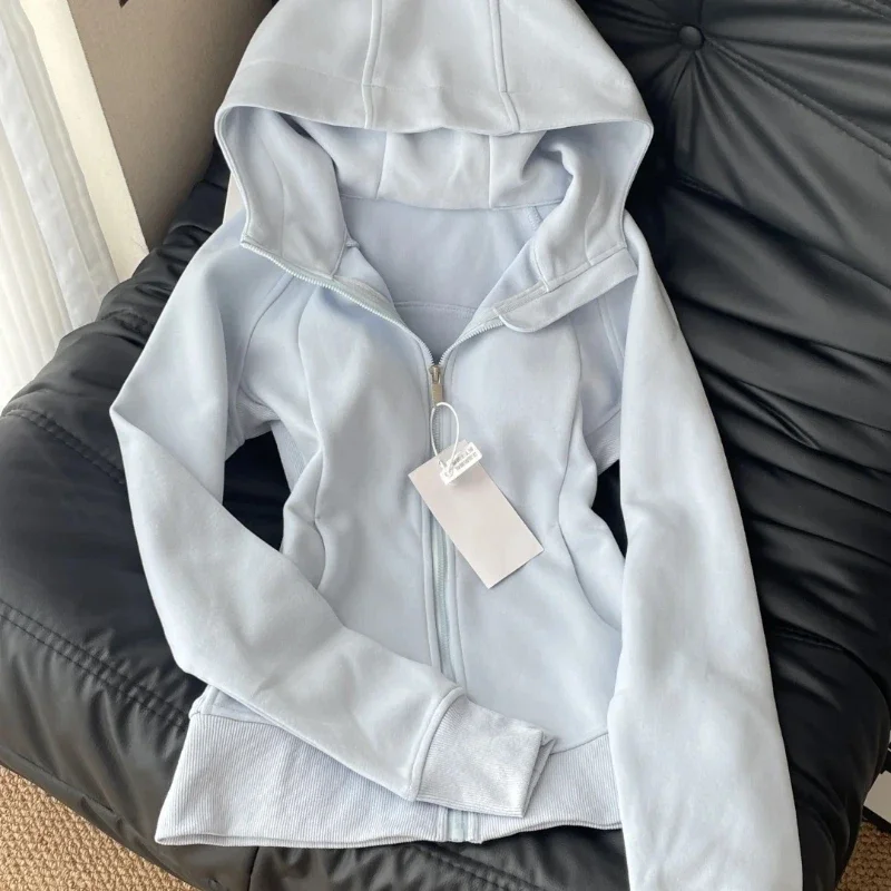 

Spring American Sle Slim Fit Sportswear Hoodie Women's Autumn Winter Yoga Clothes Casual Open Cardigan Top Coat