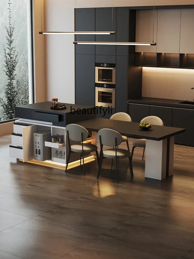 xzzY13 Island Table Dining Table Kitchen Bar Restaurant Light Luxury Minimalist Household Italian Slate Guide