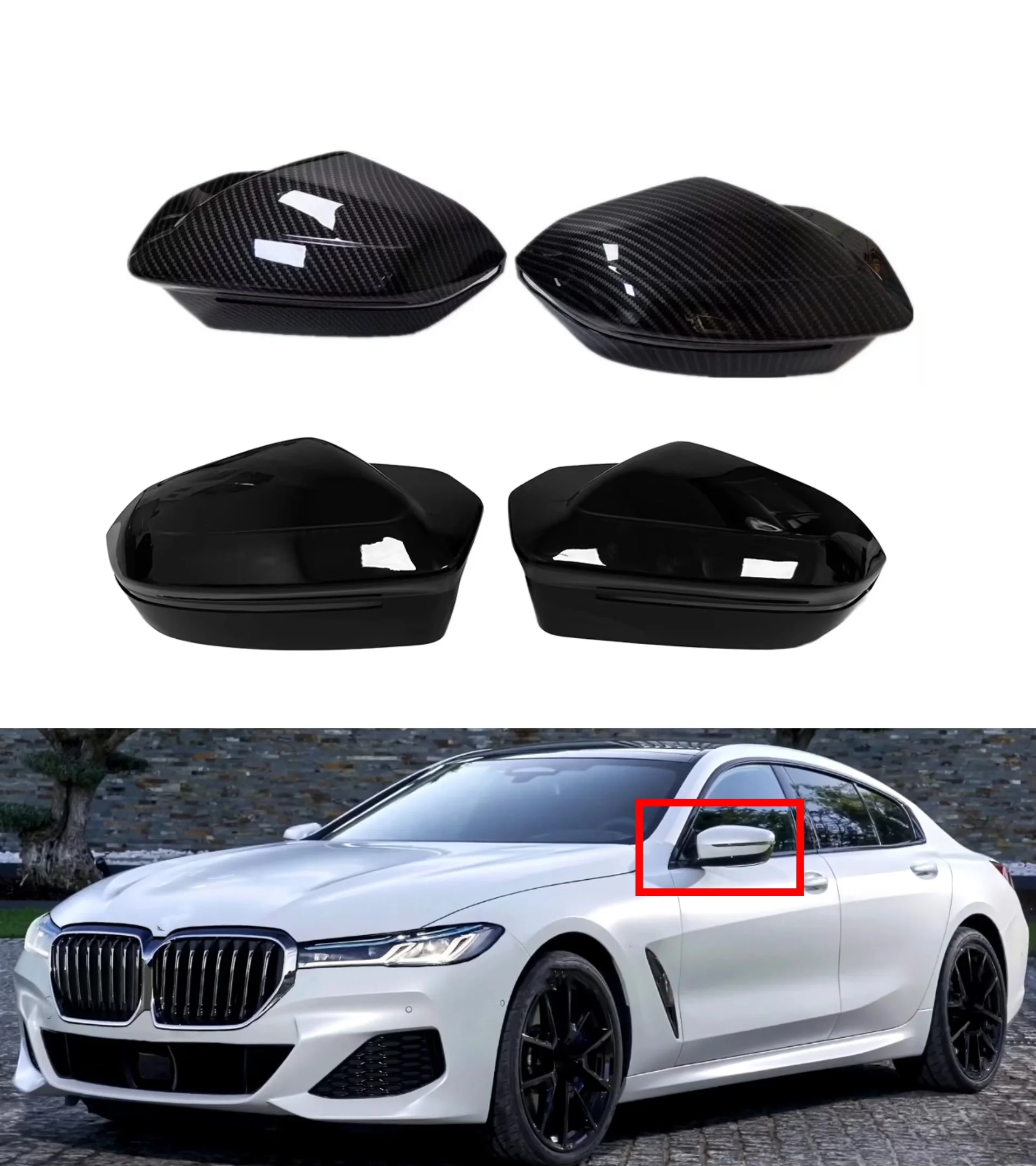 

Car Rearview Side Mirror Cover Fit For BMW 5 7 I5 I7 Series G60 G61 G68 G70 M5 G90 Left Hand Drive 2023-up Wing Cap Sticker