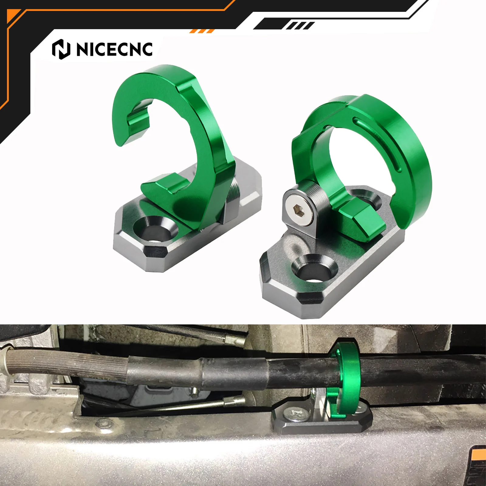 NICECNC For Kawasaki KX80 KX85 KX100 KX125 KX250 KX500 KLX250 KLX650 KLX 250S 300R 230R Rear Brake Line Hose Cable Clamp Holder