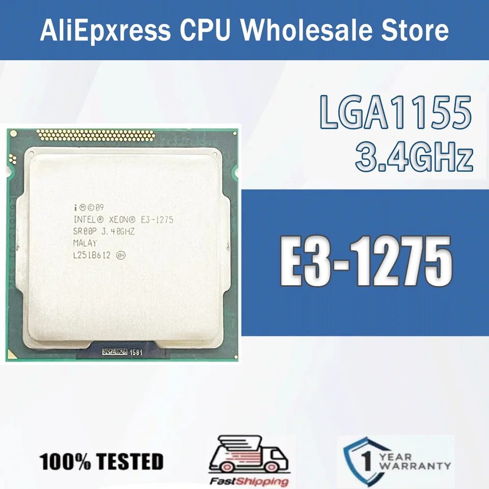 Intel Xeon E3-1275 3.4GHz Quad-Core 6M 95W E3 1275 Computer CPU