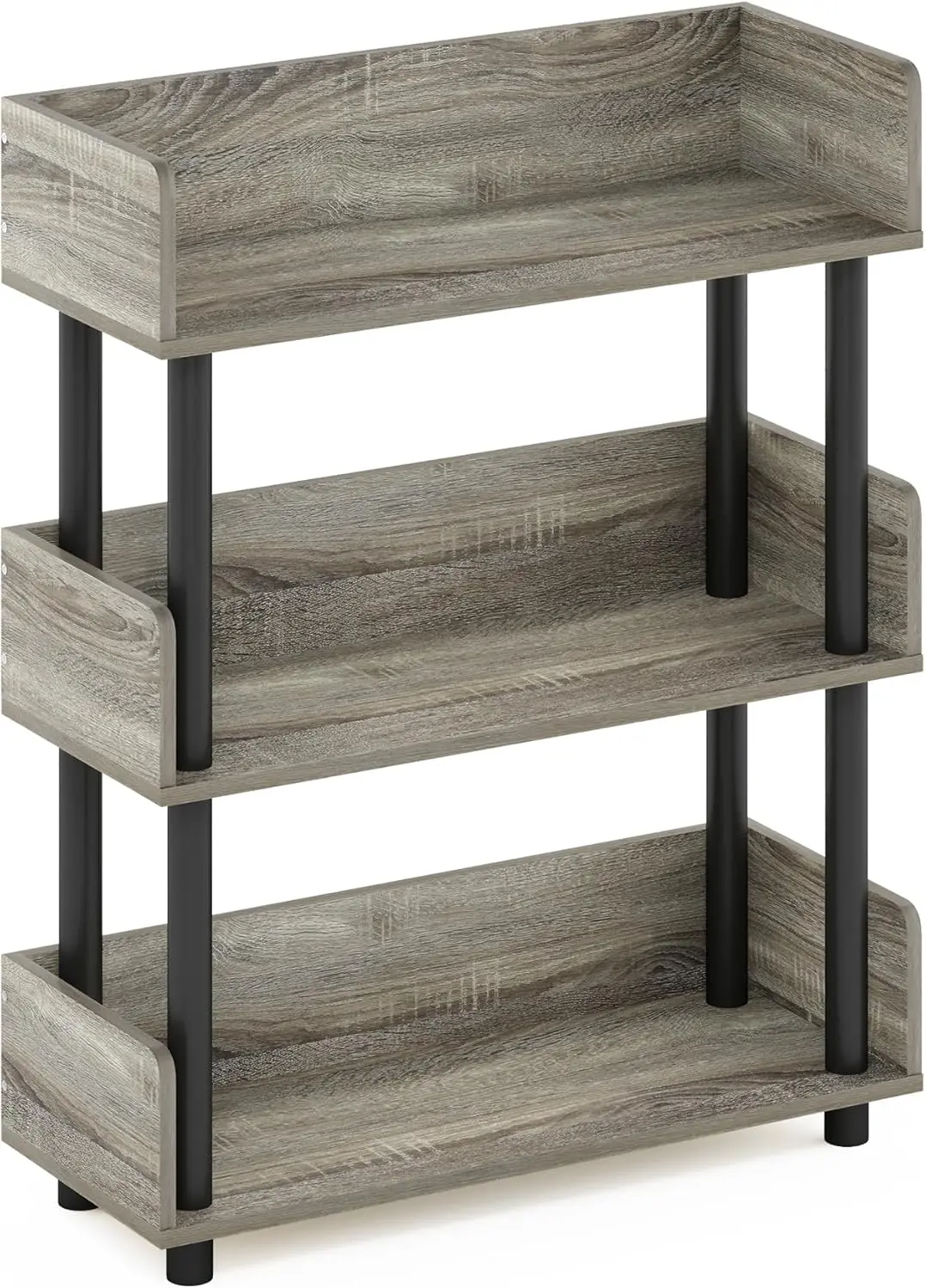 3-Tier Open Storage Shelf with Rounded Corners, Ideal for Living Room and Home Office Organization