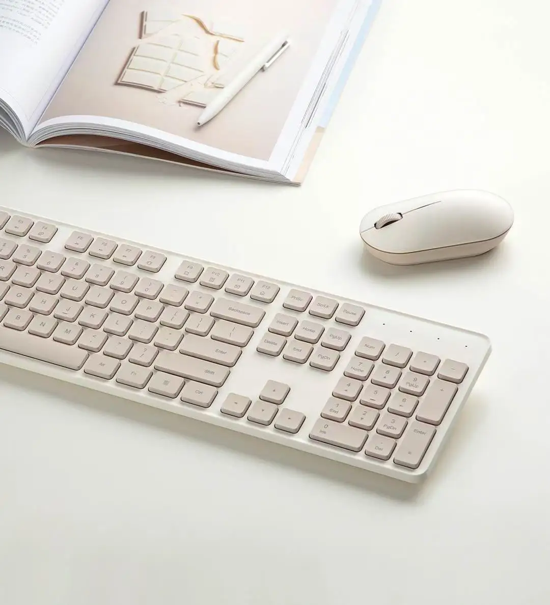Xiaomi Keyboard and Mouse Set 2 2.4G Wireless Keyboard and Mouse Set Office Slim Keyboard 104Keys Smart Energy-saving Sleep Mode