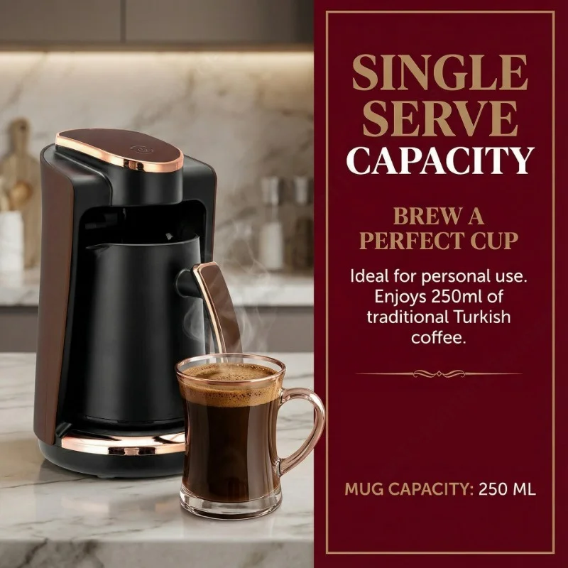 110V US Specification Electric Turkish Coffee Pot 250ML Single Serve Coffee And Tea Maker For Home Kitchen