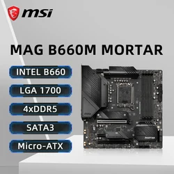 MSI MAG B660M MORTAR Motherboard Support i9-14900K i7-14700K i5-12400F i3-12300 LGA1700 DDR5 4800MHz 192GB NVME M.2 PCle 4.0