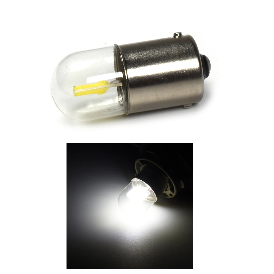 Glass COB R10w R5w Led 1156 Car Light  Ba15s Bau15s G18.5 T16 Motorcycle Auto Signal Lamp Bulb Vehicel Accessory 12V White