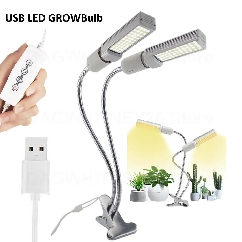 44 LED USB Timer Grow Light Phyto Lamp Plant 5V Full Spectrum fitolampy Growing indoor sunlight growbox flower veg Bulb Clip U26