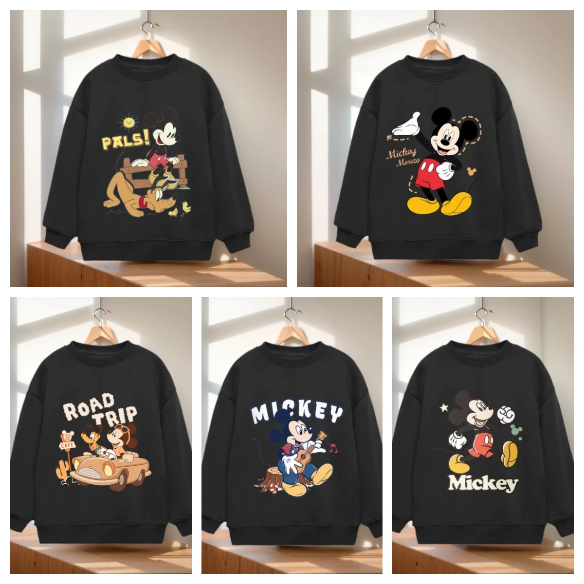 Disney Black Children Sweatshirt Range Charming Mickey Scenarios Pals Road Trips Music 2025 Trend defining Closet Additions
