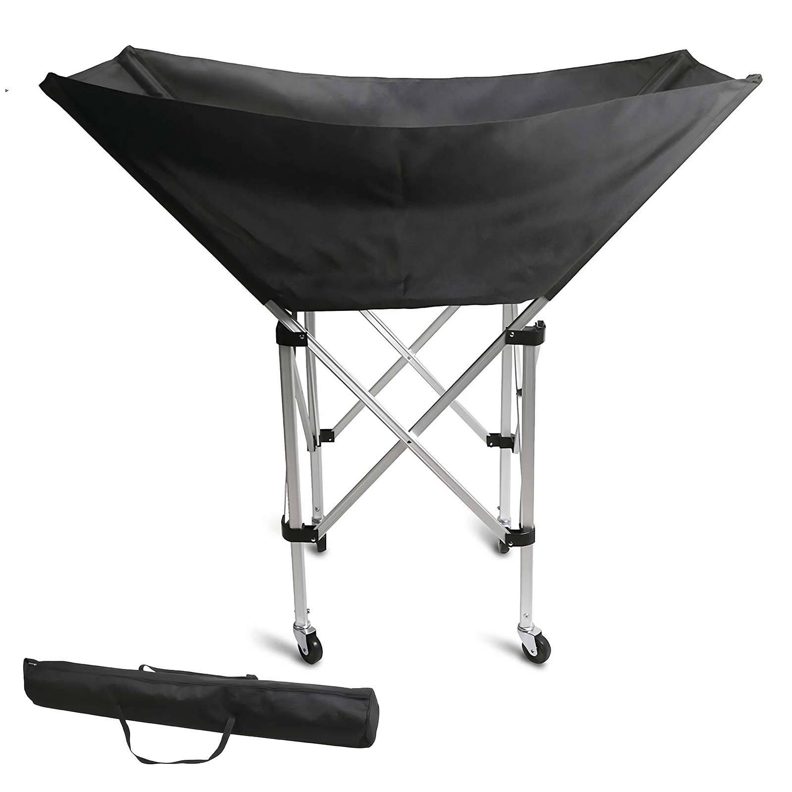

Collapsible Hammock Ball Cart with Wheels Volleyball Cart with Carry Bag for Garage Or Gym